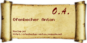 Ofenbecher Anton névjegykártya